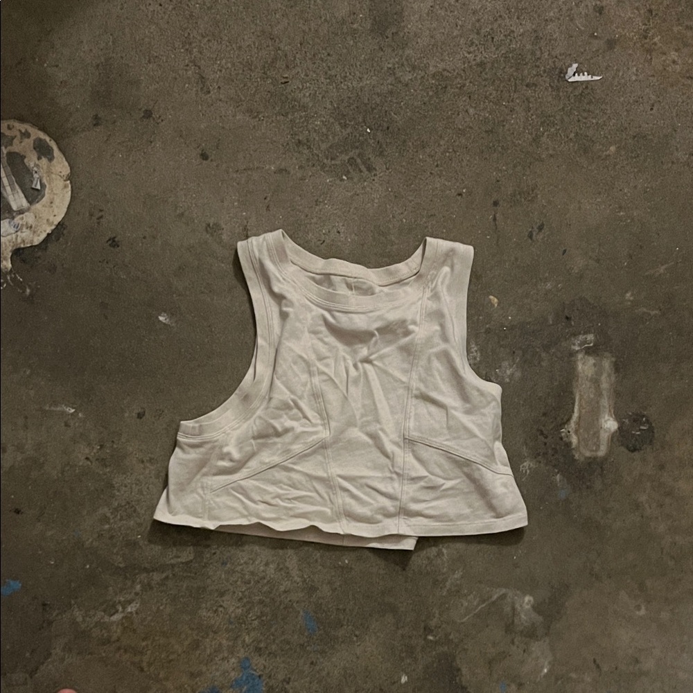 Elegant Cream Sleeveless Crop Top